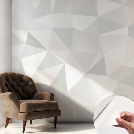 Papier peint autocollant avec imprimé décoratif pour salon et chambre à coucher Installation facile Mosaïque triangulaire 250x250 cm