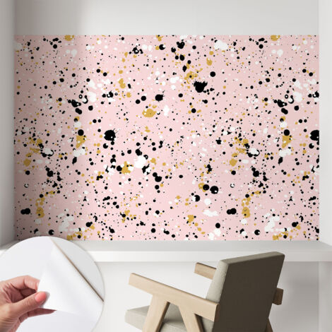 Papier peint autocollant avec imprimé décoratif pour salon et chambre à coucher Installation facile Taches artistiques 104x70 cm