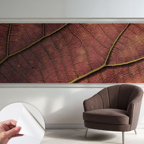Papier peint autocollant avec imprimé décoratif pour salon et chambre à coucher Installation facile Texture feuillue 250x104 cm