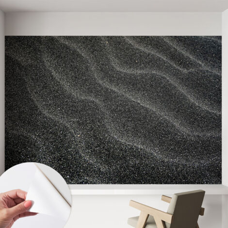 Papier peint autocollant avec imprimé décoratif pour salon et chambre à coucher Installation facile Vagues de sable 152x104 cm