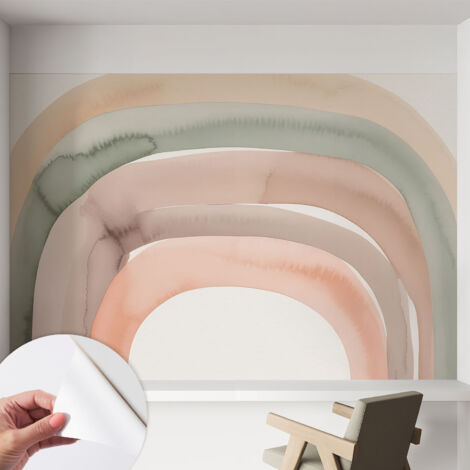 Papier peint autocollant avec imprimé pour cuisine facile à appliquer pour mur a motif Arcs-en-ciel 152x104 cm