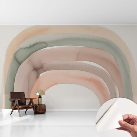 Papier peint autocollant avec imprimé pour cuisine facile à appliquer pour mur a motif Arcs-en-ciel 416x254 cm