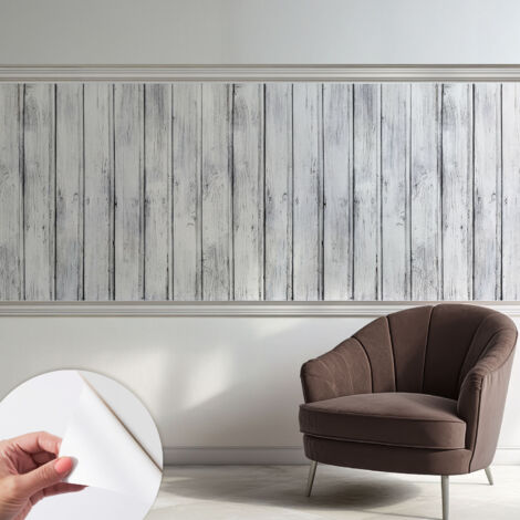 Papier peint autocollant avec imprimé pour cuisine facile à appliquer pour mur a motif Planches de bois 250x104 cm