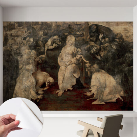 Papier peint autocollant avec imprimé pour cuisine facile à appliquer pour mur a motif Rencontre spirituelle 152x104 cm