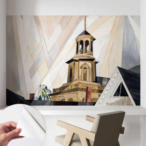 Papier peint autocollant avec imprimé pour cuisine facile à appliquer pour mur a motif Tour architecturale 104x70 cm