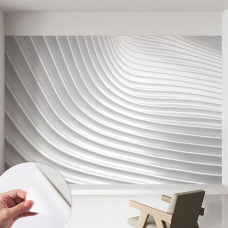 Papier peint autocollant avec imprimé pour cuisine facile à appliquer pour mur a motif Vagues élégantes 152x104 cm