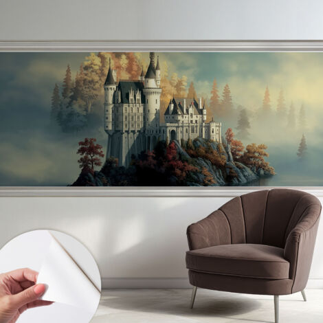 Papier peint autocollant avec imprimé pour décoration intérieure pour rénovation a motif Château de conte de fées 250x104 cm