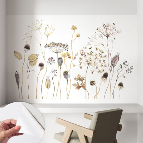 Papier peint autocollant avec imprimé pour décoration intérieure pour rénovation a motif Fleurs des champs 104x70 cm
