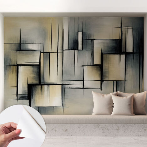 Papier peint autocollant avec imprimé pour décoration intérieure pour rénovation a motif Géométrie abstraite 208x146 cm