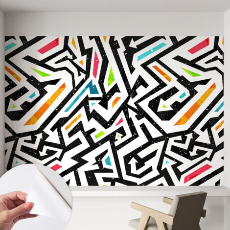 Papier peint autocollant avec imprimé pour décoration intérieure pour rénovation a motif Mosaïque abstraite 152x104 cm