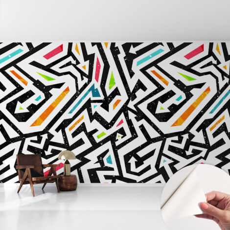 Papier peint autocollant avec imprimé pour décoration intérieure pour rénovation a motif Mosaïque abstraite 416x254 cm