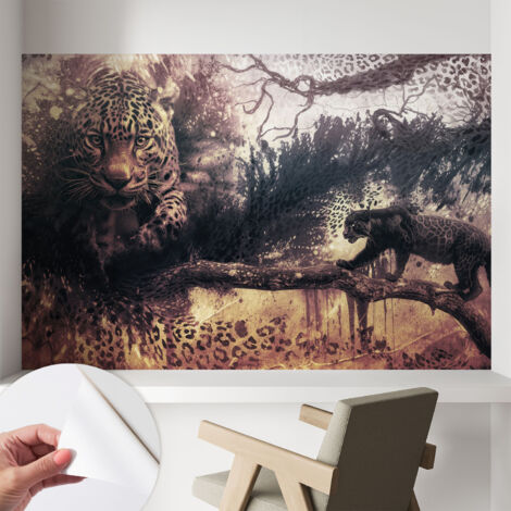 Papier peint autocollant avec imprimé pour décoration intérieure pour rénovation a motif Motif forestier 104x70 cm