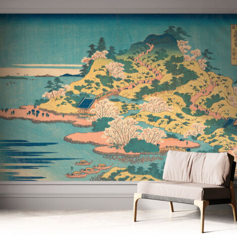 Papier peint autocollant avec imprimé pour décoration intérieure pour rénovation a motif Paysage japonais 312x219 cm