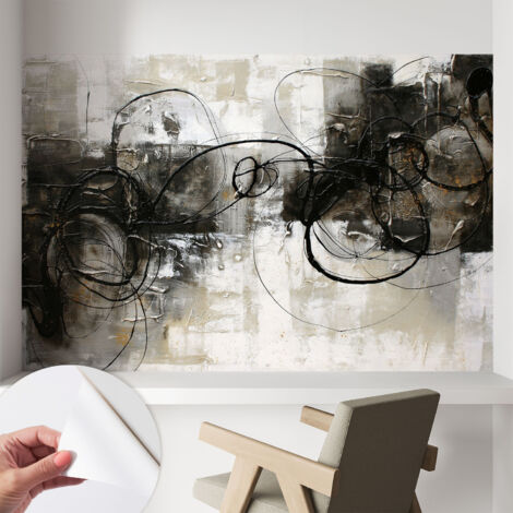Papier peint autocollant avec imprimé pour décoration intérieure pour rénovation a motif Tourbillon abstrait 104x70 cm