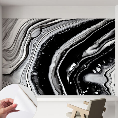 Papier peint autocollant avec imprimé pour décoration intérieure pour rénovation a motif Vagues monochromes 152x104 cm