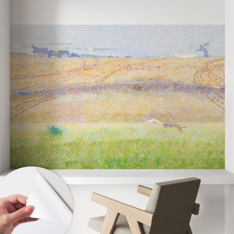 Papier peint autocollant avec imprimé  pour intérieur moderne application facile a motif Champ d'été 104x70 cm