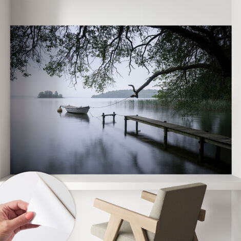 Papier peint autocollant avec imprimé  pour intérieur moderne application facile a motif Lac paisible 104x70 cm
