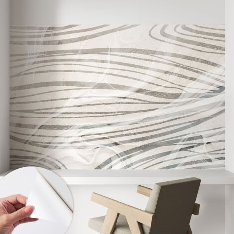 Papier peint autocollant avec imprimé  pour intérieur moderne application facile a motif Lignes ondulantes 104x70 cm