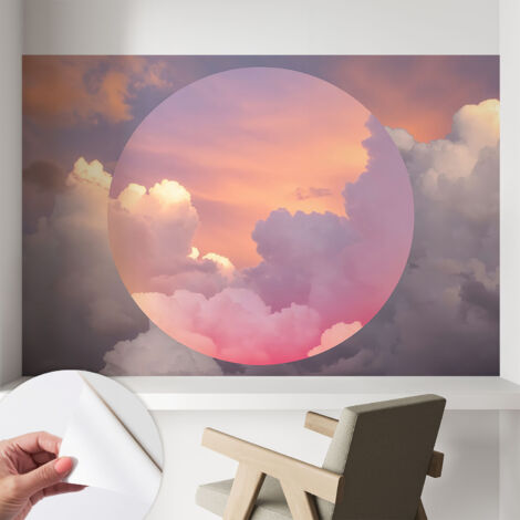 Papier peint autocollant avec imprimé  pour intérieur moderne application facile a motif Nuages éthérés 104x70 cm