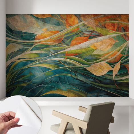 Papier peint autocollant avec imprimé  pour intérieur moderne application facile a motif Paysage d'automne 104x70 cm