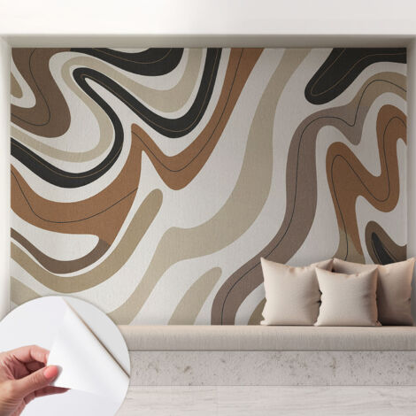Papier peint autocollant avec imprimé pour intérieur moderne application facile a motif Vagues harmonieuses 208x146 cm
