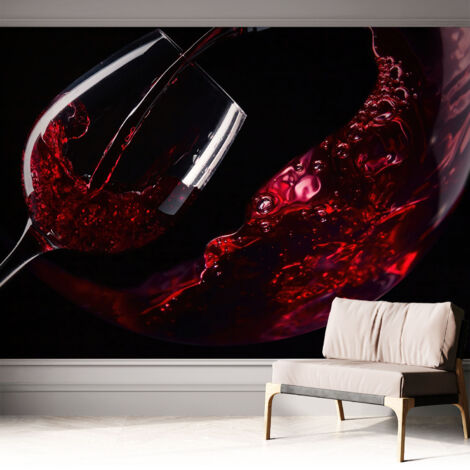 Papier peint autocollant avec imprimé pour intérieur moderne application facile a motif Vin rouge 312x219 cm