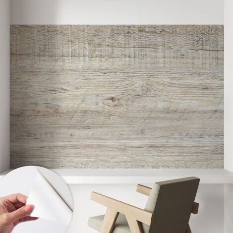 Papier peint autocollant décoratif à motifs pour salon chambre et bureau Tapete adhésif pour décoration Cernes de bois 104x70 cm