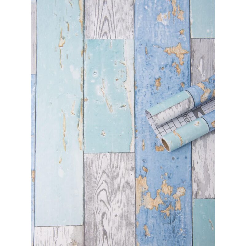 Ersandy - Papier peint autocollant décoratif en vinyle pour meuble et comptoir Motif grain de bois,0.456M