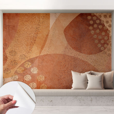 Papier peint autocollant Mural avec colle pour salon et chambre Décoration murale rapide Compositions terreuses 208x146 cm