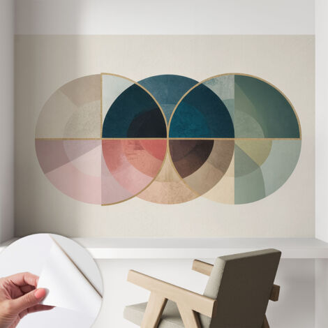 Papier peint autocollant Mural avec colle pour salon et chambre Décoration murale rapide Élégance géométrique 104x70 cm
