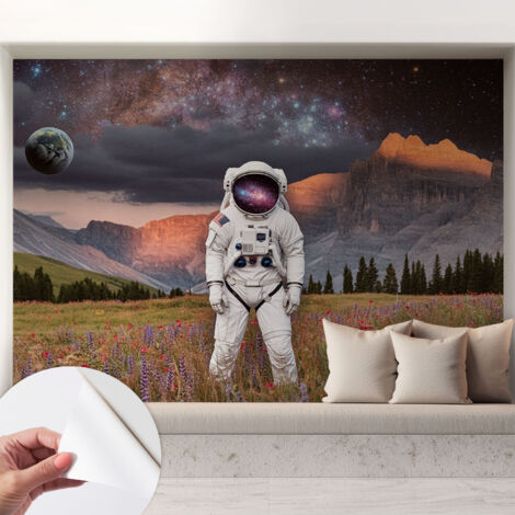 Papier peint autocollant Mural avec colle pour salon et chambre Décoration murale rapide Paysage cosmique 208x146 cm