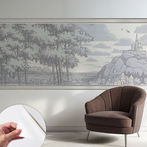 Papier peint autocollant Mural avec colle pour salon et chambre Décoration murale rapide Paysage féérique 250x104 cm