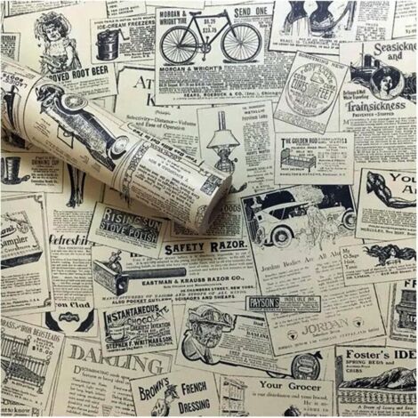Papier peint autocollant vintage en vinyle 45cm x 3m Auto-adhésif étanche pour murs et meubles Application facile sans bulles