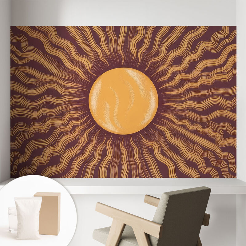 Tulup Newroom Tapete Dekorative Vliestapete Mit Kleber Modern Für Wohnzimmer Schlafzimmer Sonnenstrahlen 104x70 Cm