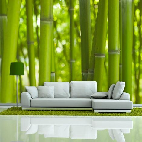Papier peint bambou vert