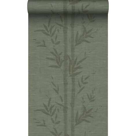 papier peint bambou vert grisé - Origin Wallcoverings