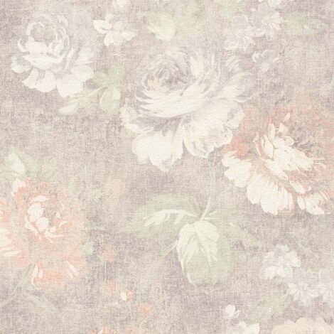 Papier peint baroque chic noir pour salon Tapisserie à motif damasé effet usé Papier peint intissé élégant noir & gris