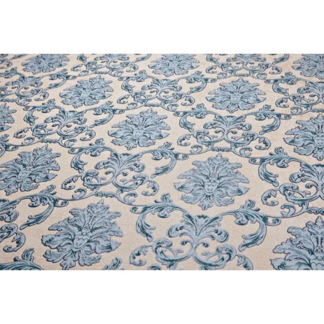 Papier peint baroque EDEM 6001-90 Papier peint intissé gaufré avec des ornements scintillant beige vert-bleu gris
