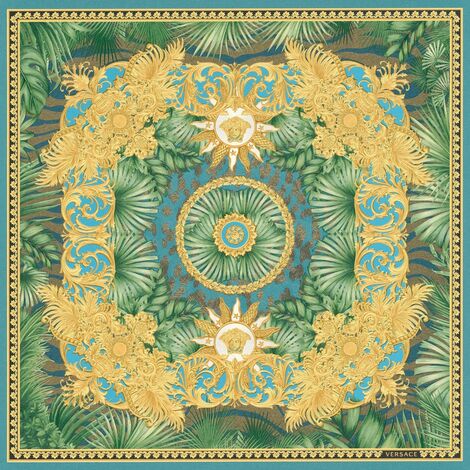 Papier peint baroque jungle Tapisserie imprimé léopard tigre bleu et marron Papier peint luxe à ornements idéal salon