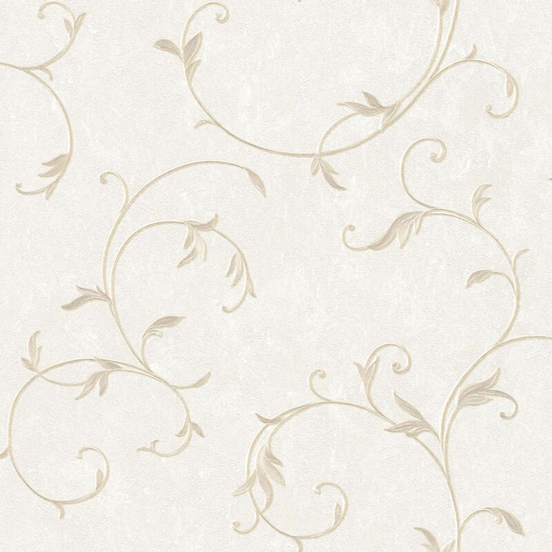 Papier peint baroque Profhome 304182 papier peint intissé légèrement texturé au style traditionnel mat beige bronze blanc crème 5,33 m2