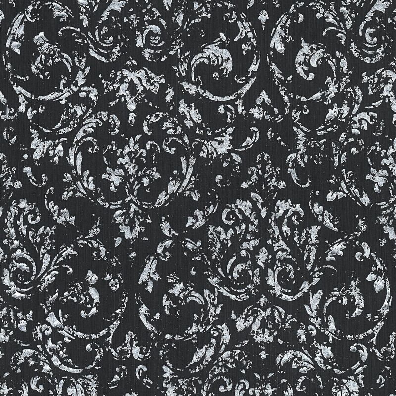 

Papier peint baroque 306606 papier peint textile texturé avec des ornements brillant noir argent 5,33 m2 - Profhome