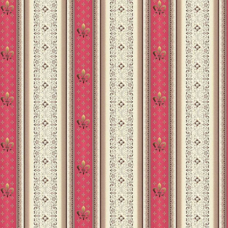 

Papier peint baroque 335423 papier peint intissé légèrement texturé avec des rayures mat rouge beige or 5,33 m2 - Profhome