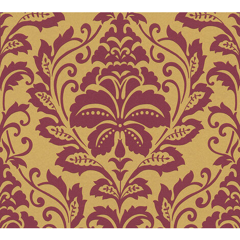 Profhome 369102-GU Papier peint baroque lisse motif mate, fond brillant 5,33 m2