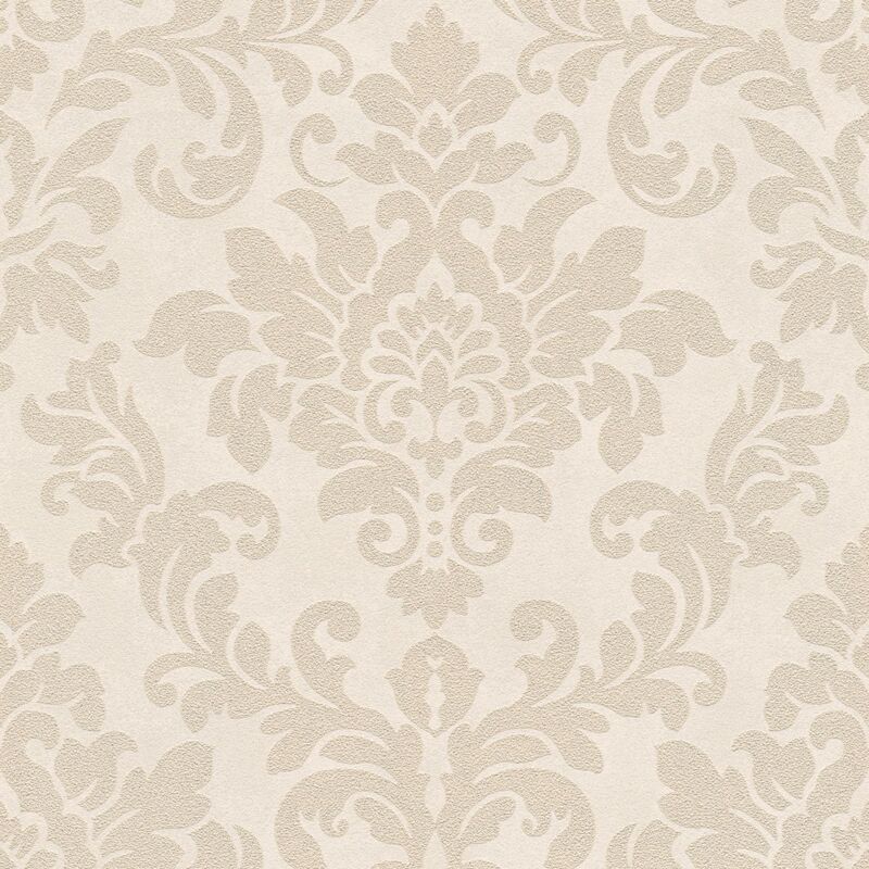 Papier peint baroque Profhome 372703 papier peint intissé légèrement texturé au style baroque scintillant beige blanc-crème or 5,33 m2