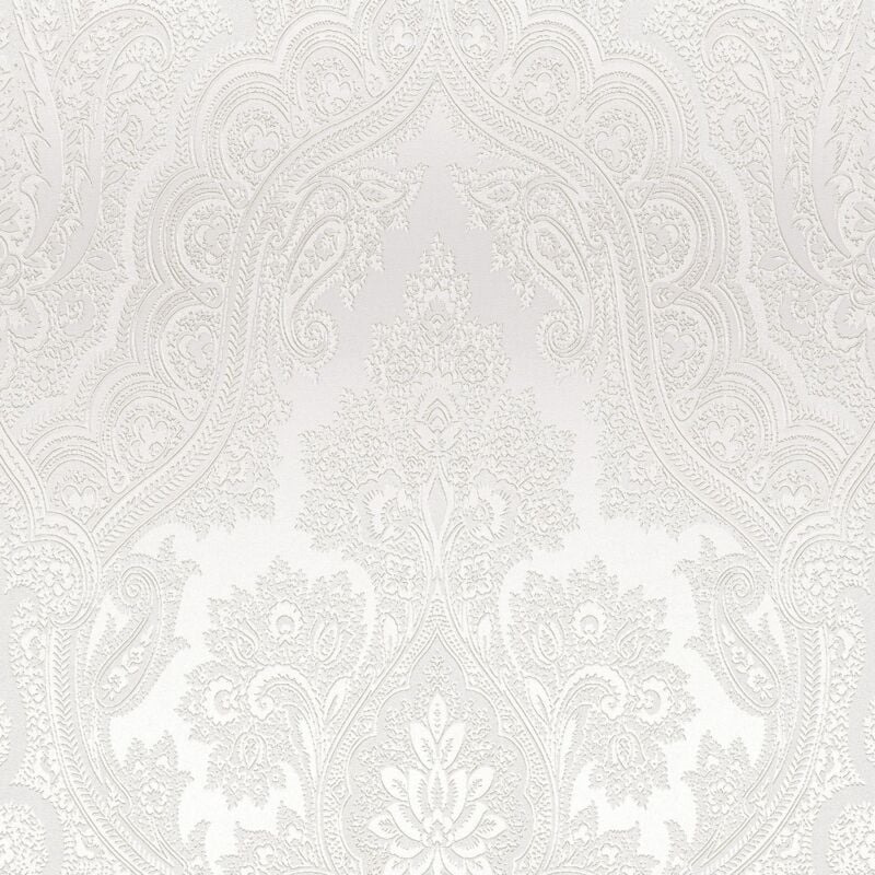Papier peint baroque Profhome 387084 papier peint intissé gaufré à chaud lisse au style baroque scintillant gris gris-clair-nacré 5,33 m2
