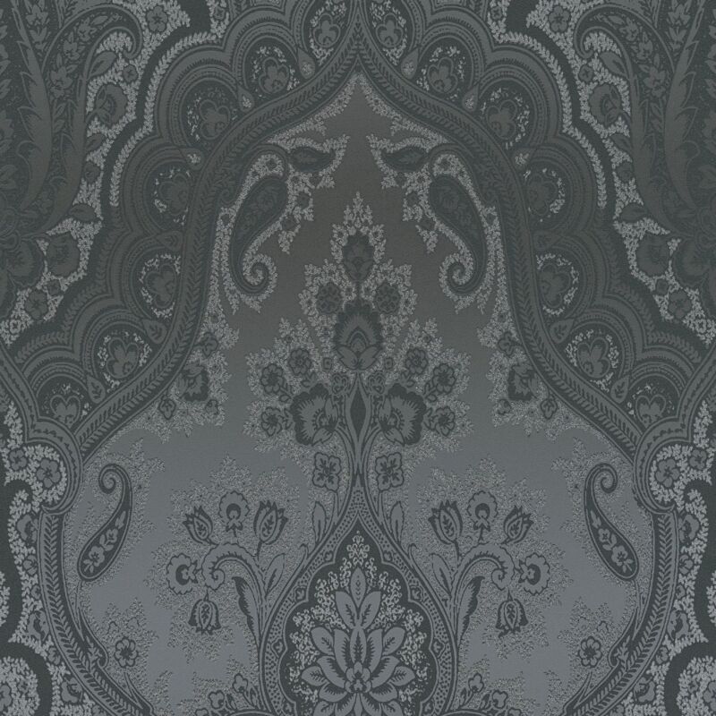 Profhome - Papier peint baroque 387085 papier peint intissé gaufré à chaud lisse au style baroque scintillant noir gris-foncé or 5,33 m2