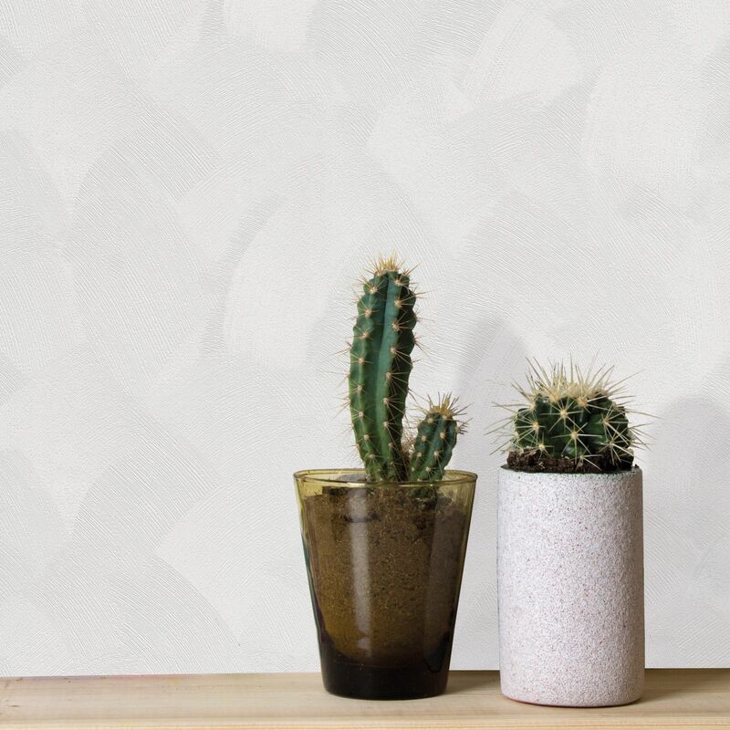 Papier peint intissé Uni Basic Enduit 1005 x 52cm Blanc cassé