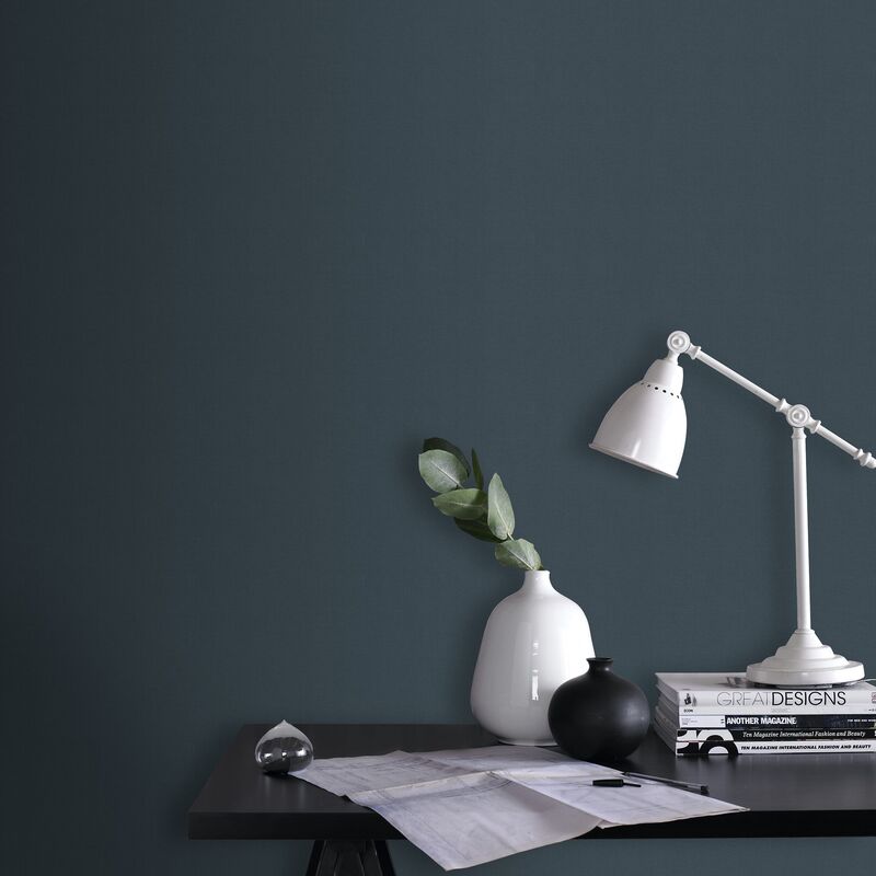 WOW - Papier peint intissé Uni Basic Textile i 1005 x 52cm Bleu