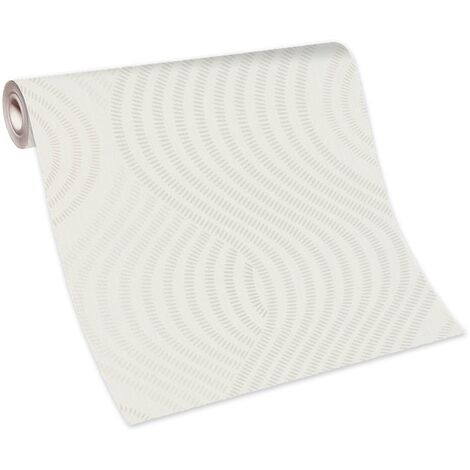 Papier peint beige clair géométrique salon | Tapisserie beige couleur claire chambre adulte | Papier peint graphique intissé clair
