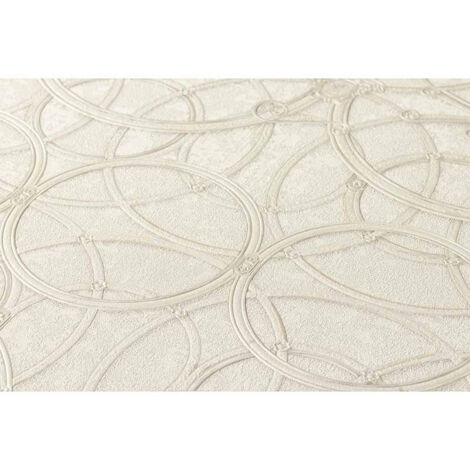 Papier peint beige crème motif Médusa Tapisserie Art déco pour salon chic Papiers peints tendances pour chambre adulte